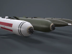 China Aviation Bomb Pack low-poly 3D Model