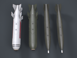 China Aviation Bomb Pack low-poly Modello 3D