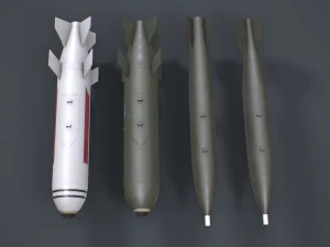 China Aviation Bomb Pack low-poly 3D Model