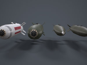 China Aviation Bomb Pack low-poly Modello 3D