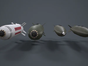 China Aviation Bomb Pack low-poly 3D Model