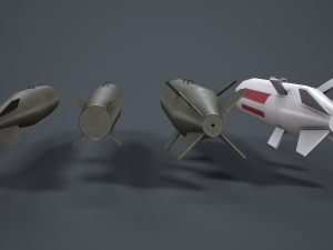 China Aviation Bomb Pack low-poly Modello 3D