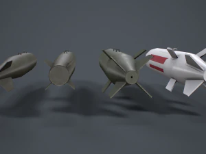 China Aviation Bomb Pack low-poly 3D Model