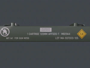 Ammo box tank shell 120mm 3D Model