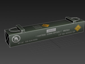 Ammo box tank shell 120mm 3D Model