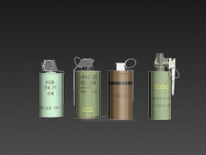 Smoke Grenades Pack Low-poly Modelo 3D