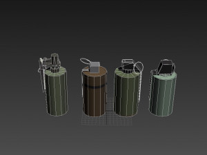 Smoke Grenades Pack Low-poly Modelo 3D