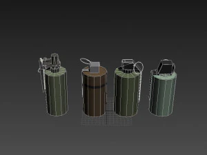 Smoke Grenades Pack Low-poly 3D Model