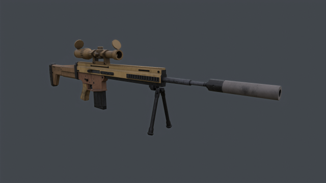 FN SCAR H-PR 3D Model .c4d .max .obj .3ds .fbx .stl .blend 
