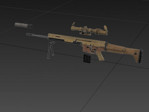 FN SCAR H-PR 3D Model