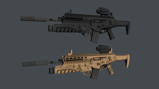 Beretta ARX 160A2 Pack 3D Model .c4d .max .obj .3ds .fbx .stl .blend