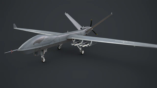 WingLoong II UAV 3D Model .c4d .max .obj .3ds .fbx .stl .blend