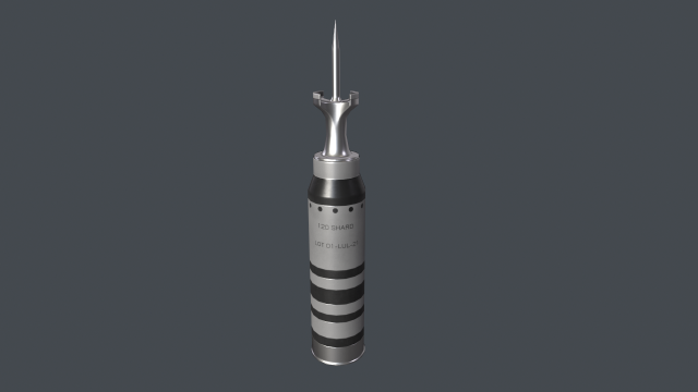 Tank modern shell 120mm APFSDS 3Dモデル .c4d .max .obj .3ds .fbx .stl .blend 