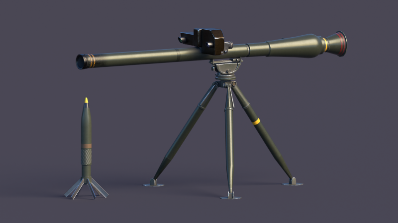 Breda Folgore 80 ATGM Italy 3D-Modell .c4d .max .obj .3ds .fbx .stl .blend