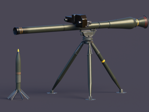 Breda Folgore 80 ATGM Italy Model 3D