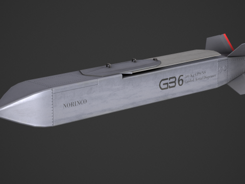 GB6 500kg Cruise Missile China Tianlei-1-2 3D Model