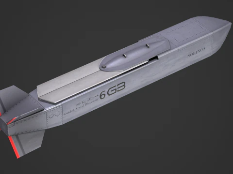GB6 500kg Cruise Missile China Tianlei-1-2 3D Model