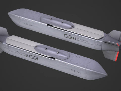 GB6 500kg Cruise Missile China Tianlei-1-2 3D Model