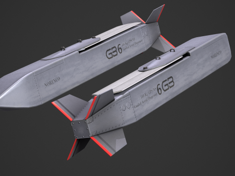 GB6 500kg Cruise Missile China Tianlei-1-2 3D Model