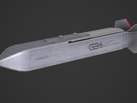GB6 500kg Cruise Missile China Tianlei-1-2 3D Model