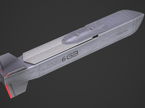 GB6 500kg Cruise Missile China Tianlei-1-2 3D Model