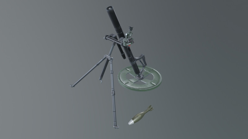 M224 60mm mortar 3D Модель .c4d .max .obj .3ds .fbx .stl .blend 