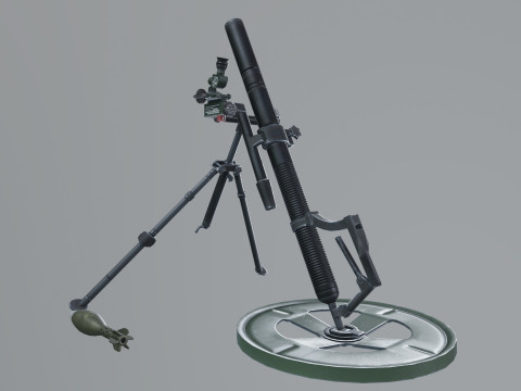 M224 60mm mortar 3D Модель