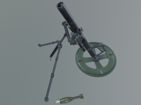 M224 60mm mortar 3D Модель