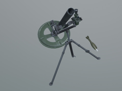M224 60mm mortar 3D Модель