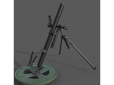 M224 60mm mortar 3D Модель