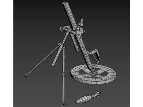 M224 60mm mortar 3D Модель