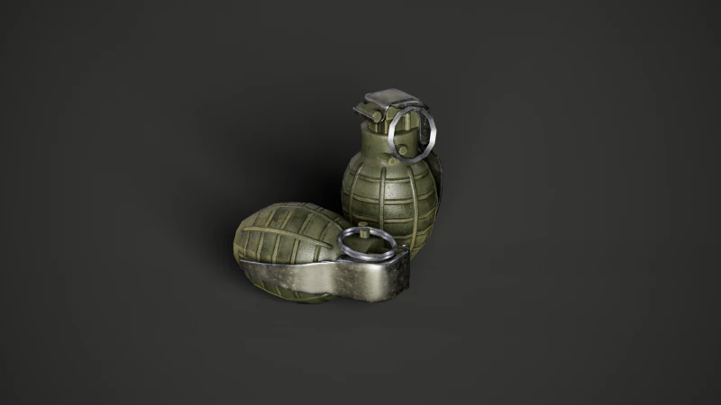 Type 86p China Hand Grenade 3D Model .c4d .max .obj .3ds .fbx .stl .blend