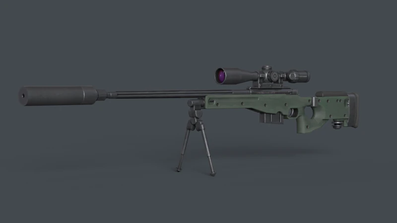 AWP - L115A3 Accuracy International Rifle 3D Model .c4d .max .obj .3ds .fbx .stl .blend 