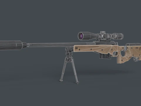 AWP - L115A3 Accuracy International Rifle 3D Model