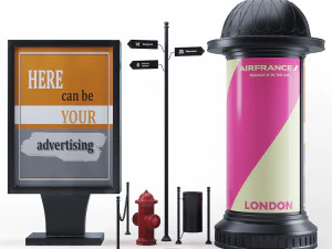 외관 및 거리 요소 3D 모델