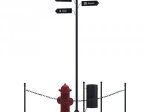 exterior and street elements 3D Model