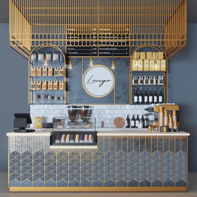 cafe lungo Modello 3D .c4d .max .obj .3ds .fbx .stl .blend 