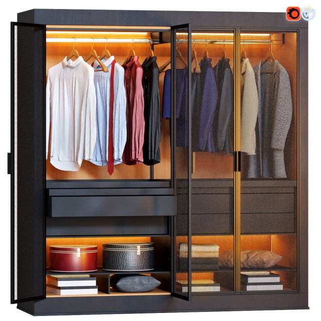 wardrobe eracle dark Modèle 3D .c4d .max .obj .3ds .fbx .stl .blend 