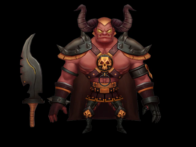 low poly demon lord 3D Model .c4d .max .obj .3ds .fbx .stl .blend
