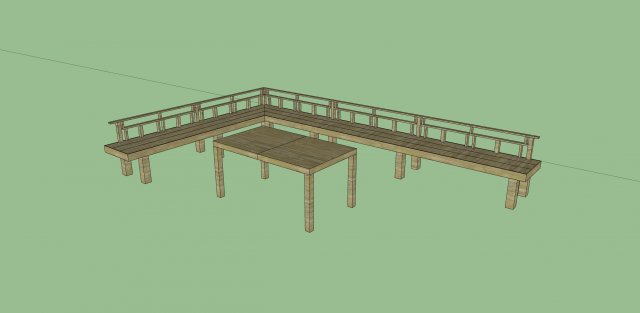 corner bench with table Modelo 3D .c4d .max .obj .3ds .fbx .stl .blend 