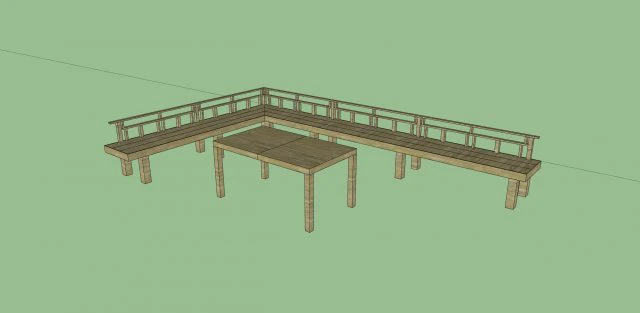corner bench with table 3D Model .c4d .max .obj .3ds .fbx .stl .blend 