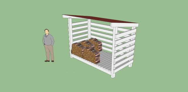 firewood shed 3D Model .c4d .max .obj .3ds .fbx .stl .blend 