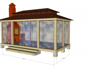 cenador de barbacoa Modelo 3D