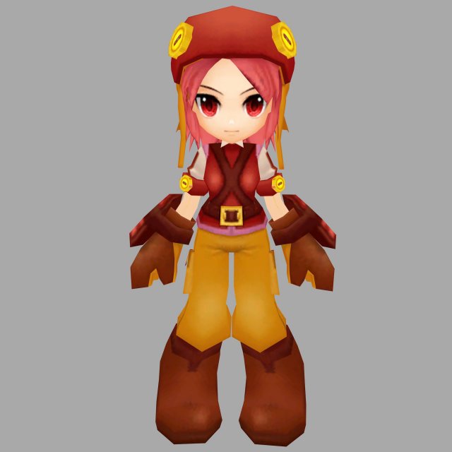 anime girl Modèle 3D .c4d .max .obj .3ds .fbx .stl .blend