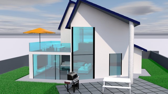 villa house 3D मॉडल .c4d .max .obj .3ds .fbx .stl .blend 