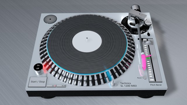 dj consol technics sl 1200 mk5 3D Model .c4d .max .obj .3ds .fbx .stl .blend 