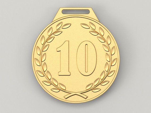 10 years anniversary medal Modèles 3D en vedette .c4d .max .obj .3ds .fbx .stl .blend 