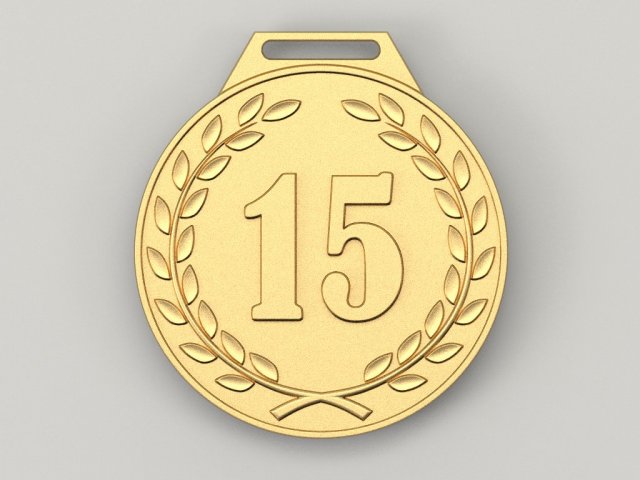 15 years anniversary medal 3D Baskı Modeli .c4d .max .obj .3ds .fbx .stl .blend 