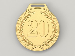 20 years anniversary medal 3D Print Model