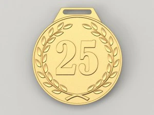 M&eacute;daille anniversaire 25 ans Modèles 3D en vedette
